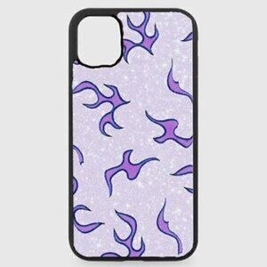 PURPLE Glitter Flames Phone Case